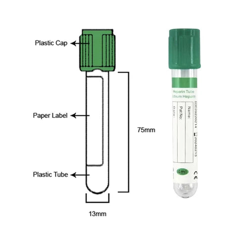 Green Top 4mL PET (Heparin Lithium Tube)