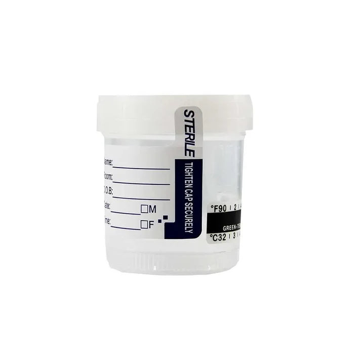 Urine Specimen Container with Temperature Strip