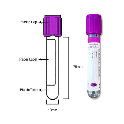 Lavender Top (EDTA Tube K2 EDTA 7.2mg)