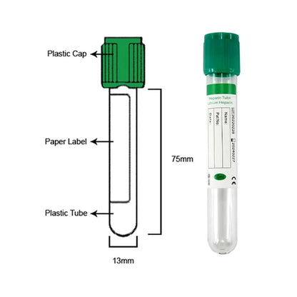 Green Top 10mL PET (Heparin Lithium Tube)