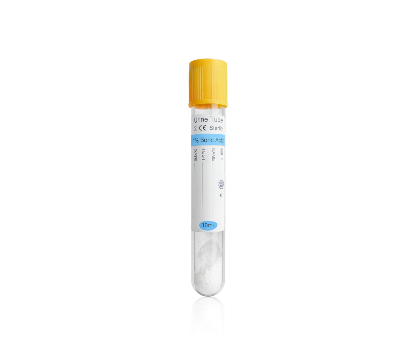 Vacuum Urine Tube, Yellow Cap, 1% Boric Acid, 16*100mm