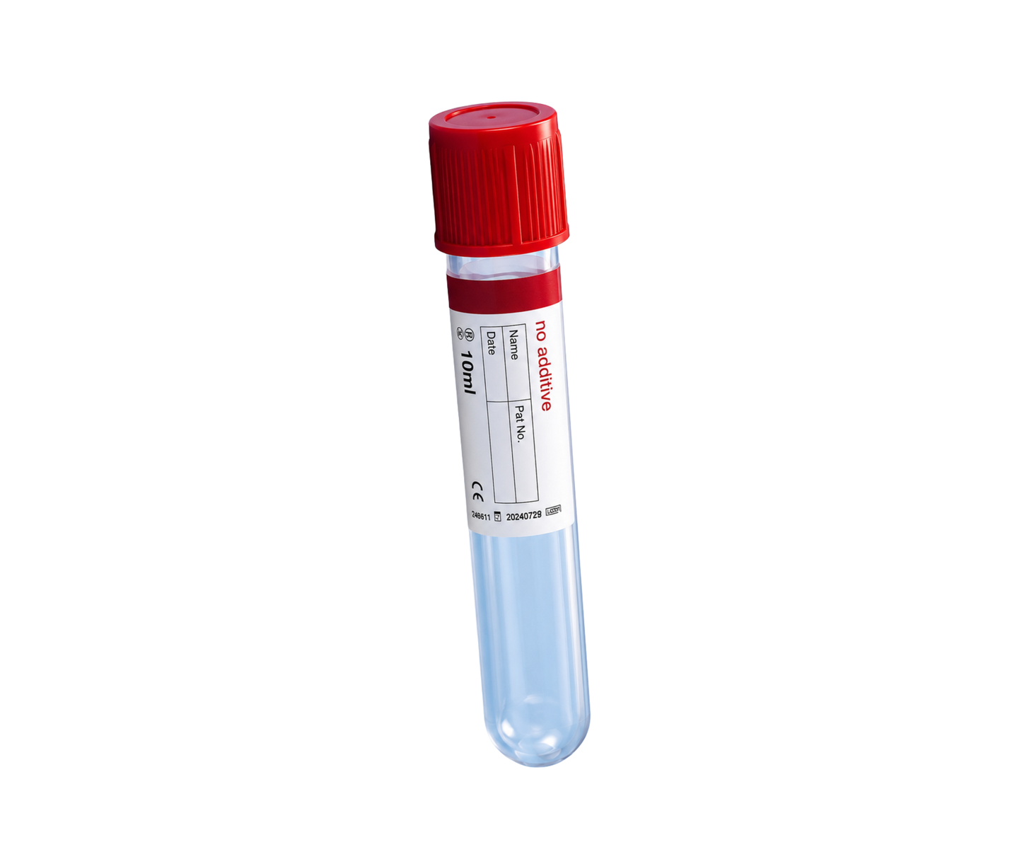 Red Top, No Additive, 10mL PET